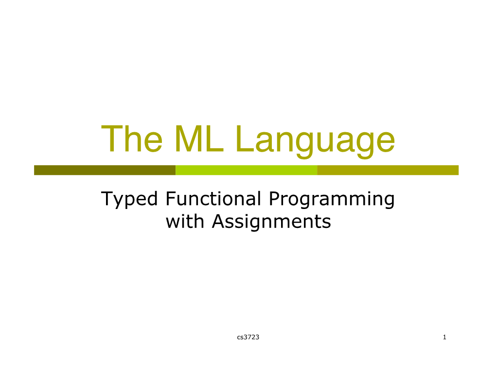 The ML Language