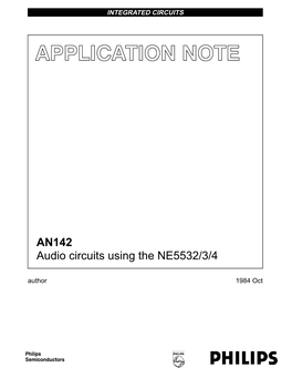 AN142 Audio Circuits Using the NE5532/3/4 Author 1984 Oct