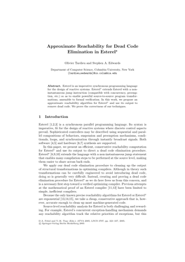 Approximate Reachability for Dead Code Elimination in Esterel