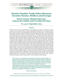 Russia's Punitive Trade Policy Measures Towards Ukraine