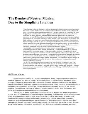 Neutral Monism-1