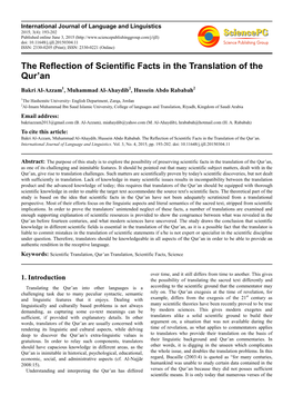 The Reflection of Scientific Facts in the Translation of the Qur'an