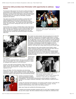 KODAK: Scenarios USA Provides Teen Filmmaker with Opportunity to Address Issues - Printer Friendly Version 6/20/07 1:36 PM