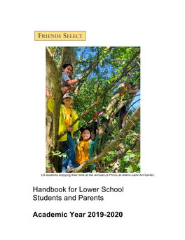 Handbook for Lower School Students and Parents Academic Year 2019