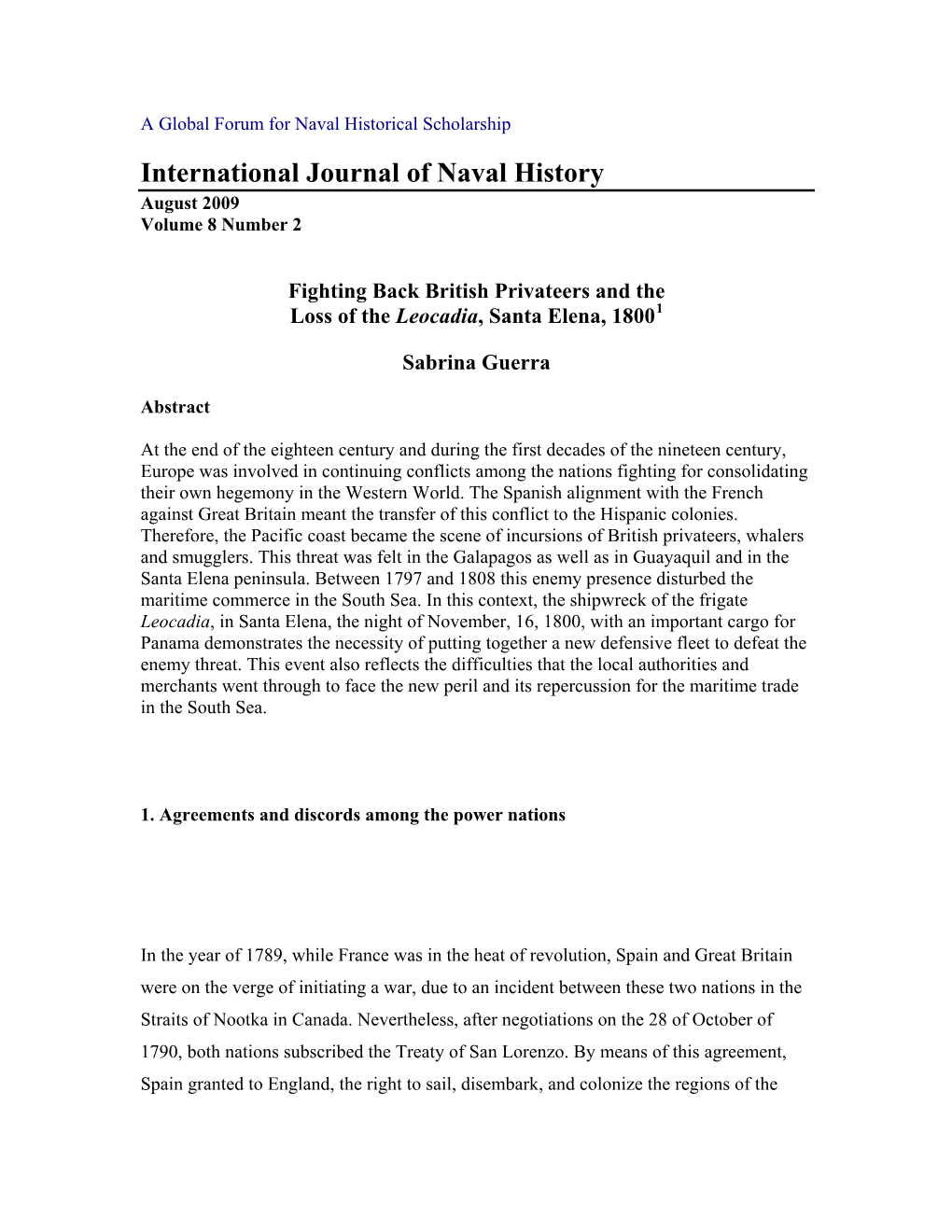 A Global Forum for Naval Historical Scholarship