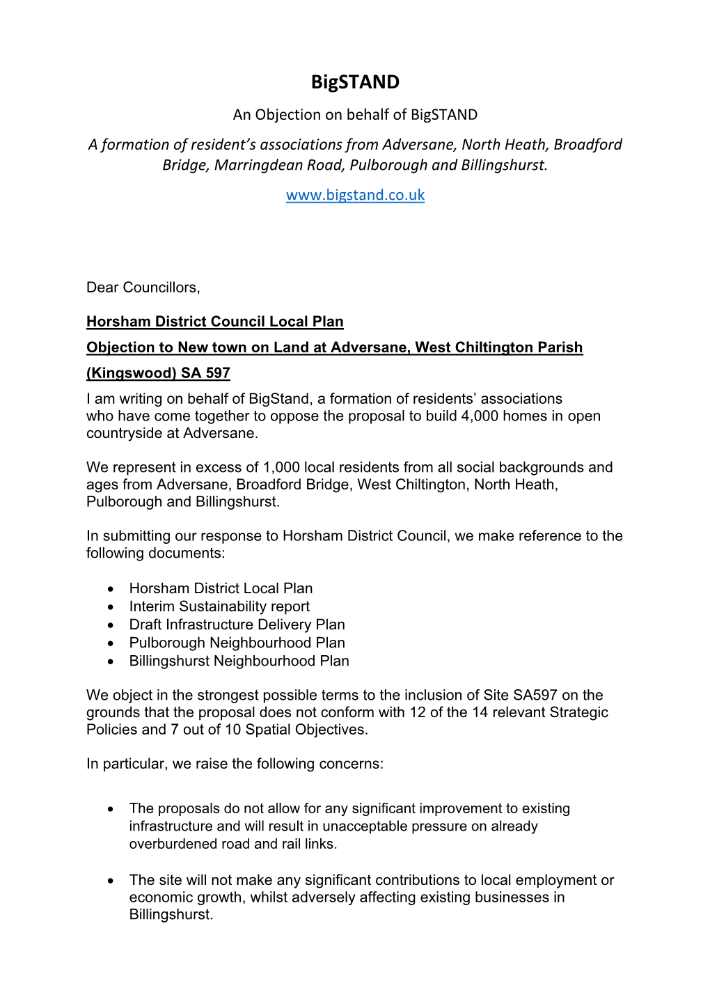 Click the Image to View Our Objection to the Local Plan, Submitted By