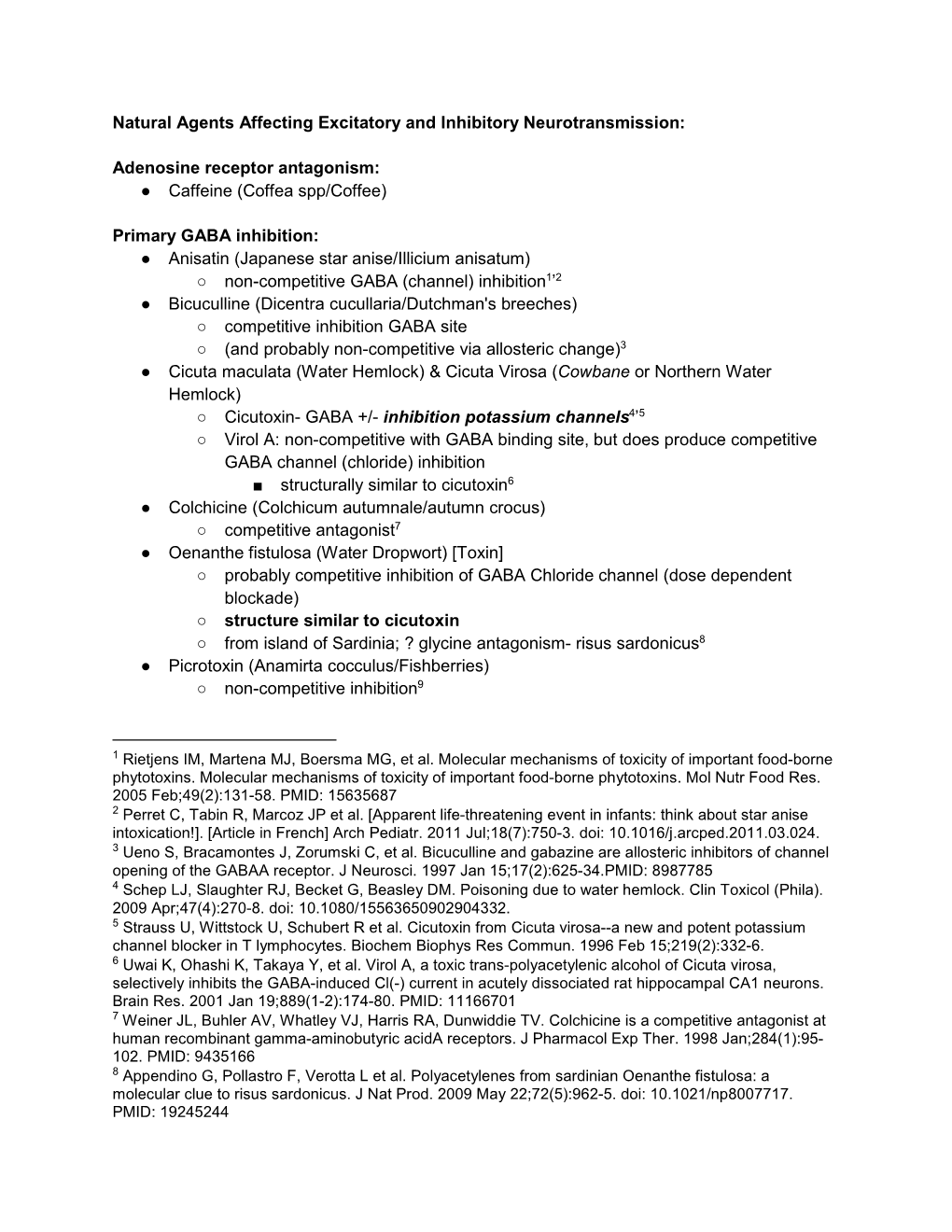 Natural Agents Affecting Excitatory and Inhibitory Neurotransmission: Adenosine Receptor Antagonism: Caffeine (Coffea Spp/C