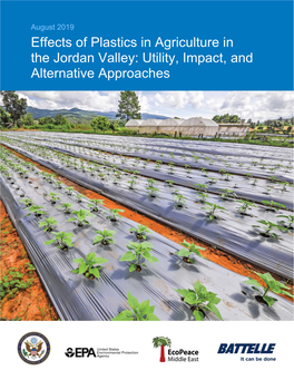 Effects of Plastics in Agriculture in the Jordan Valley: Utility, Impact, and Alternative Approaches