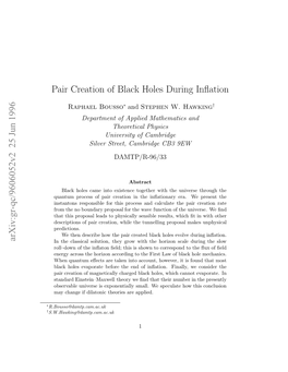 Pair Creation of Black Holes During Inflation
