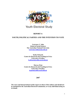 Youth, Political Parties and the Intention to Vote