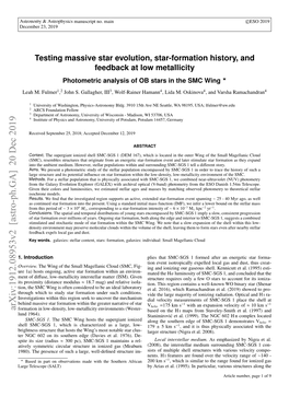Arxiv:1912.08953V2 [Astro-Ph.GA] 20 Dec 2019 Formation in Low-Density, Low-Metallicity Environments (Wester- Based on the H I Maps from Staveley-Smith Et Al