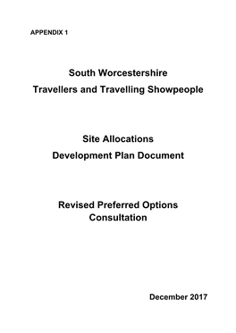 South Worcestershire Travellers and Travelling Showpeople Site