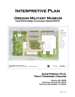 Interpretive Plan Oregon Military Museum