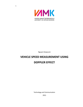 Vehicle Speed Measurement Using Doppler Effect