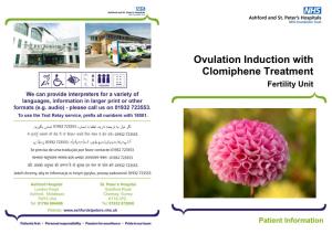 Ovulation Induction with Clomiphene Treatment (Nov 2018)