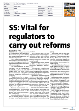 Regulators to Carry out Reforms