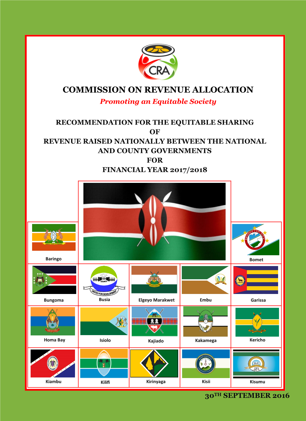 COMMISSION on REVENUE ALLOCATION Promoting an Equitable Society