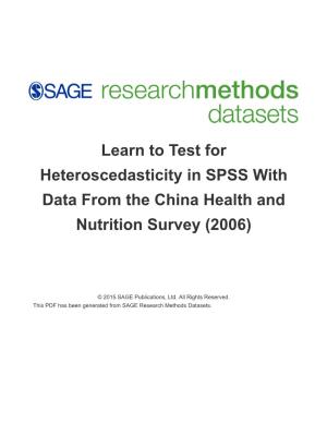 Learn to Test for Heteroscedasticity in SPSS with Data from the China Health and Nutrition Survey (2006)