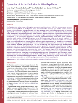 Dynamics of Actin Evolution in Dinoflagellates Research Article