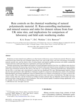 Rate Controls on the Chemical Weathering of Natural Polymineralic Material