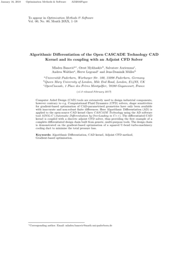 Algorithmic Differentiation of the Open CASCADE Technology CAD Kernel