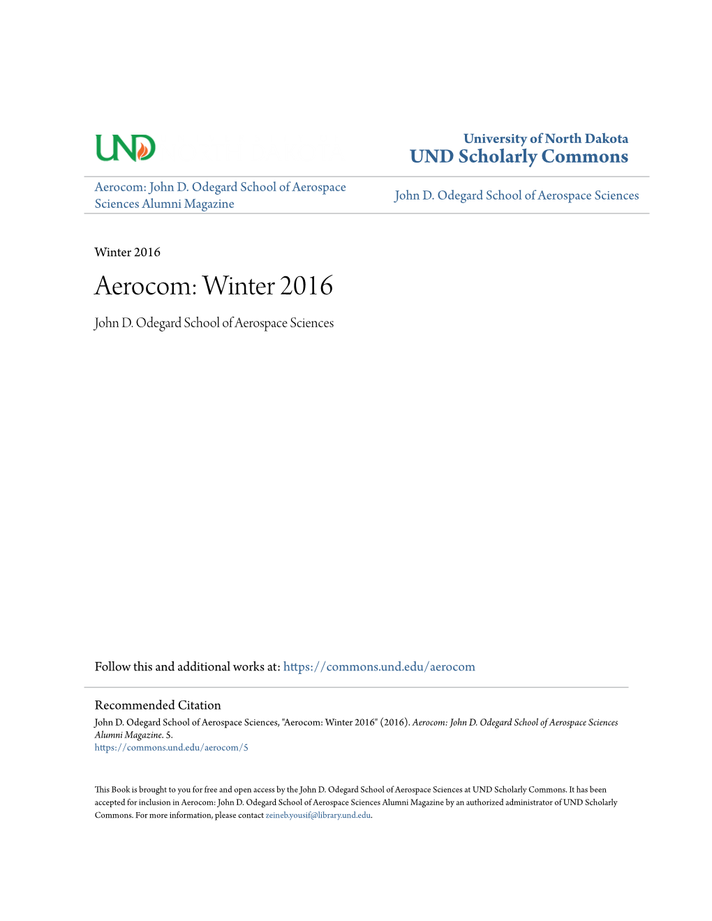 Aerocom: Winter 2016 John D