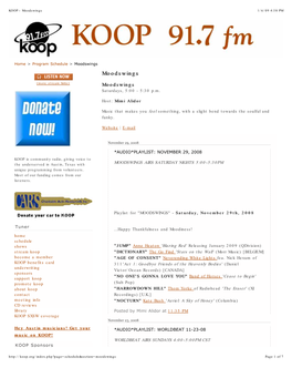 KOOP - Moodswings 1/6/09 4:58 PM