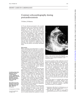 Contrast Echocardiography During Pericardiocentesis