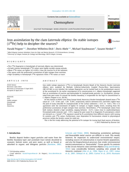 Iron Assimilation by the Clam Laternula Elliptica: Do Stable Isotopes