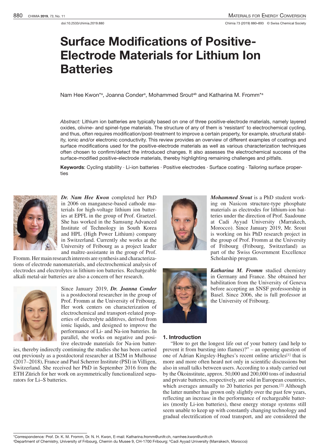 Surface Modifications of Positive-Electrode Materials for Lithium Ion Batteries