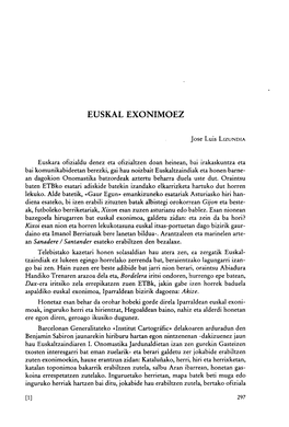 Euskal Exonimoez / Jose Luis Lizundia In