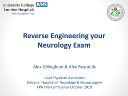 Reverse Engineering Your Neurology Exam