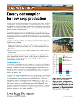 Energy Consumption for Row Crop Production