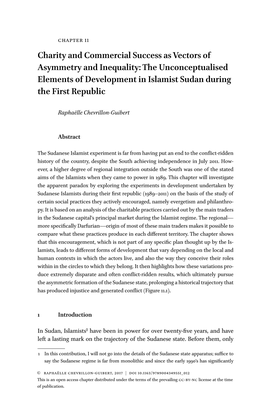 Charity and Commercial Success As Vectors of Asymmetry and Inequality: the Unconceptualised Elements of Development in Islamist Sudan During the First Republic