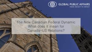 The New Canadian Federal Dynamic What Does It Mean for Canada-US Relations? Canada’S Political Spectrum