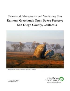 Ramona Grasslands Open Space Preserve San Diego County, California