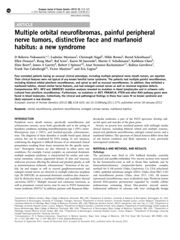 Multiple Orbital Neurofibromas, Painful Peripheral Nerve Tumors, Distinctive