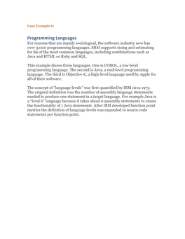 Programming Languages for Reasons That Are Mainly Sociological, the Software Industry Now Has Over 3,000 Programming Languages