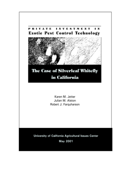 The Case of Silverleaf Whitefly in California