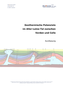 Geothermische Potenziale Im Aller-Leine-Tal Zwischen Verden Und Celle