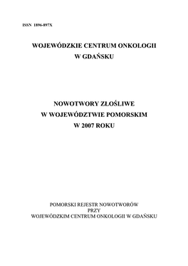 Wojewódzkie Centrum Onkologii W Gdańsku Nowotwory Złośliwe W