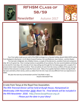RFHSM Class of 58/59 Newsletter