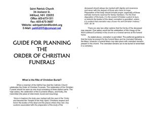 Guide for Planning the Order of Christian Funerals
