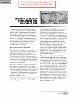 History of Human Settlement and Resource Use