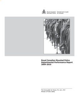Royal Canadian Mounted Police Departmental Performance Report 2009-2010