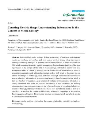 Understanding Information in the Context of Media Ecology