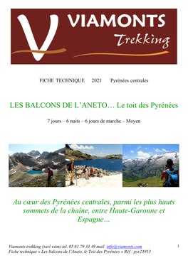 LES BALCONS DE L'aneto… Le Toit Des Pyrénées