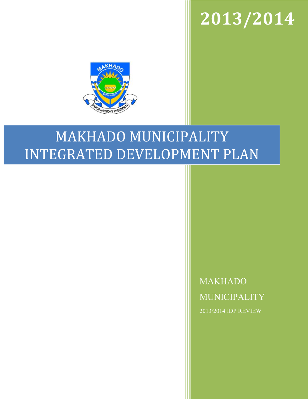 Makhado Municipality Integrated Development Plan