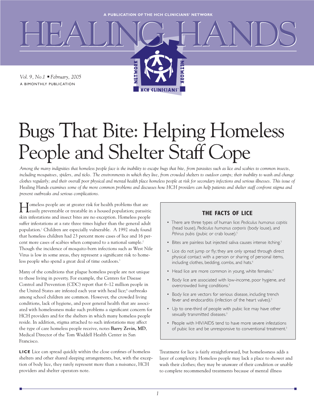 Bugs That Bite: Helping Homeless People and Shelter Staff Cope