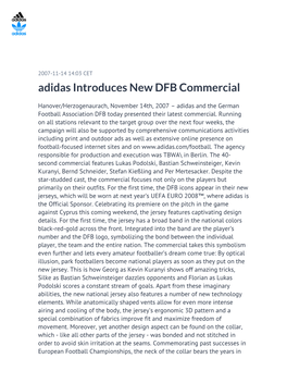 Adidas Introduces New DFB Commercial